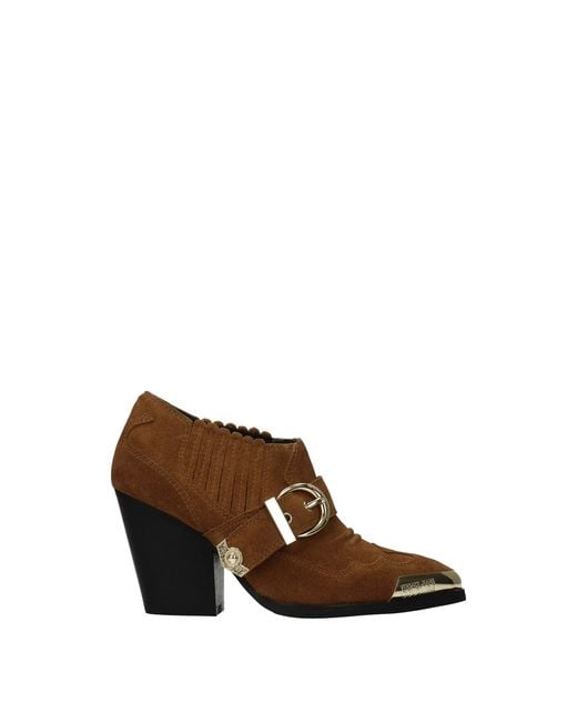 Versace Jeans Brown Leather Ankle Boots