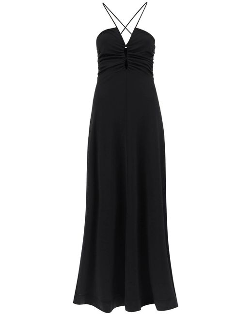 Ganni Black Crepe Jersey Maxi Dress