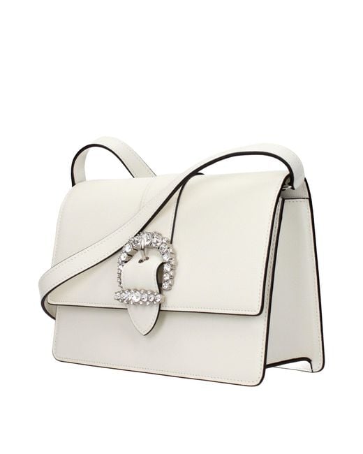 Jimmy Choo Natural White Leather Crossbody Bag