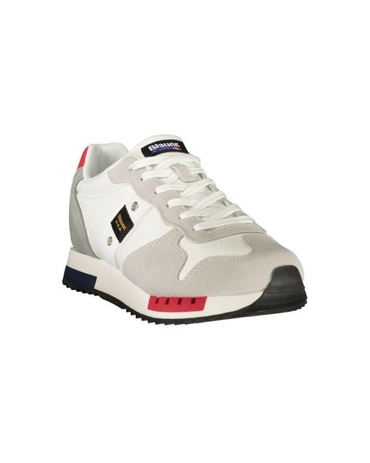Blauer White Polyurethane Mens Sneaker for men