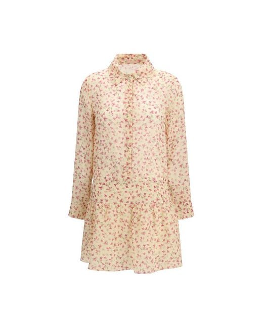 Kristina Ti Natural Multicolor Ramie Casual Dress