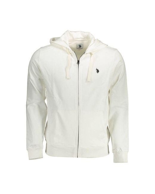 U.S. POLO ASSN. White Cotton Sweater for men