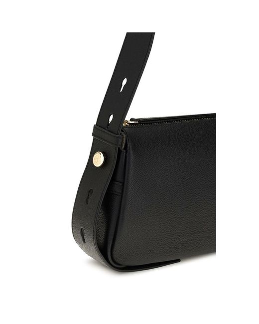 Tory Burch Black Calf Leather Bos Taurus Shoulder Bag
