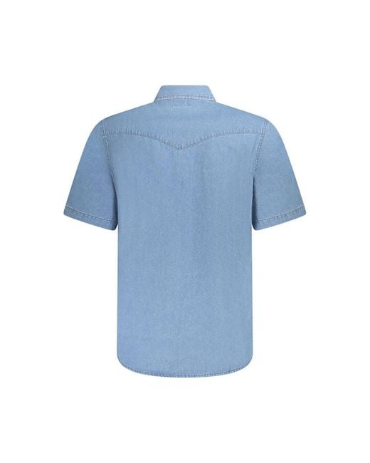 Wrangler Blue Cotton Shirt for men