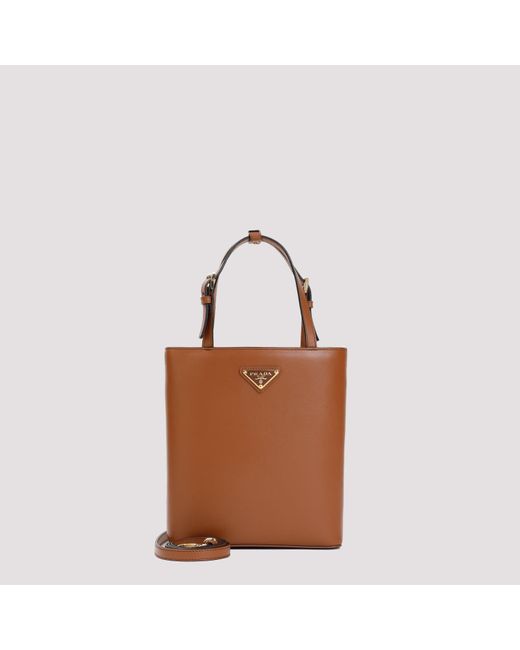 Prada Brown Nappa Calf Leather Handbag