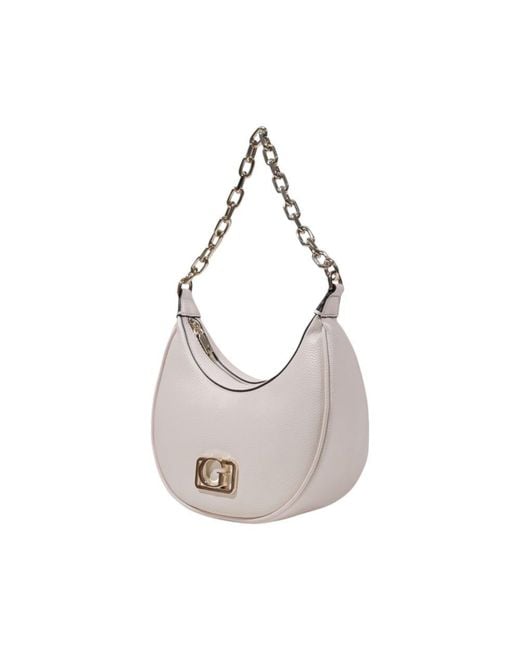 Guess White Pink Polyethylene Handbag