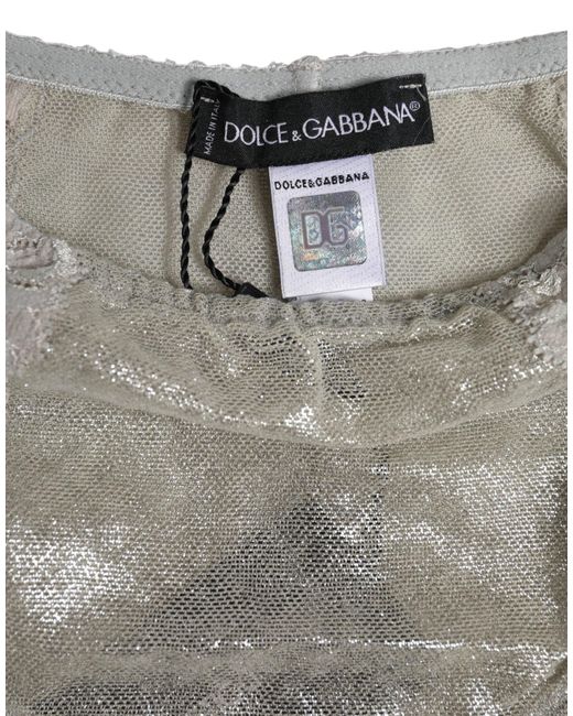 Dolce & Gabbana Gray Cotton Floral Lace High Waist Panty Underwear for men
