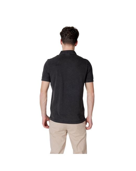 Replay Black Cotton Polo Shirt for men