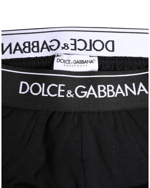 Dolce & Gabbana Black Cotton Stretch Regular Brief Underwear for men