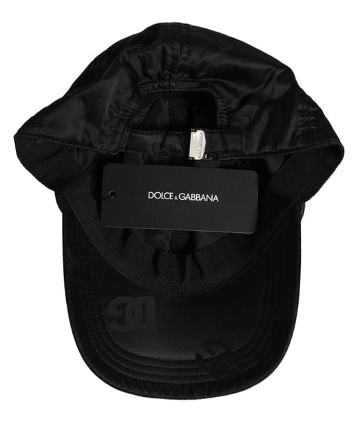 Dolce & Gabbana Men Black Dg Monogram Baseball Capello Hat for men
