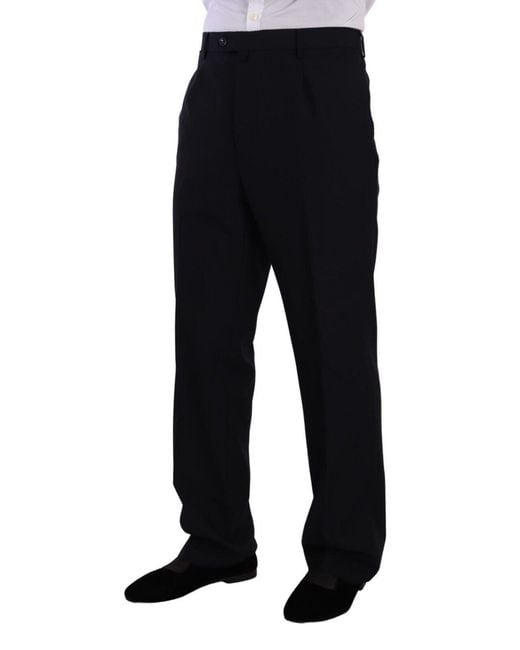 Domenico Tagliente Black Polyester Single Breasted Formal Suit for men