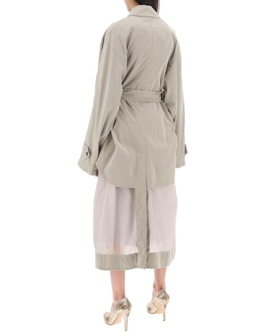 Maison Margiela Natural Reversible Trench Coat With Déco