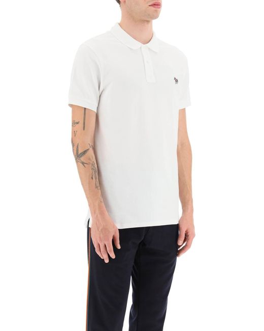 PS by Paul Smith White Organic Cotton Slim Fit Polo Shirt for men