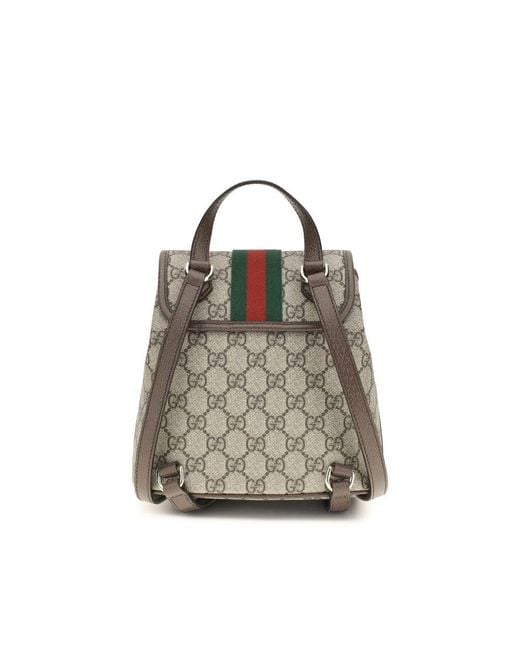 Gucci Gray Beige Fabric Backpack