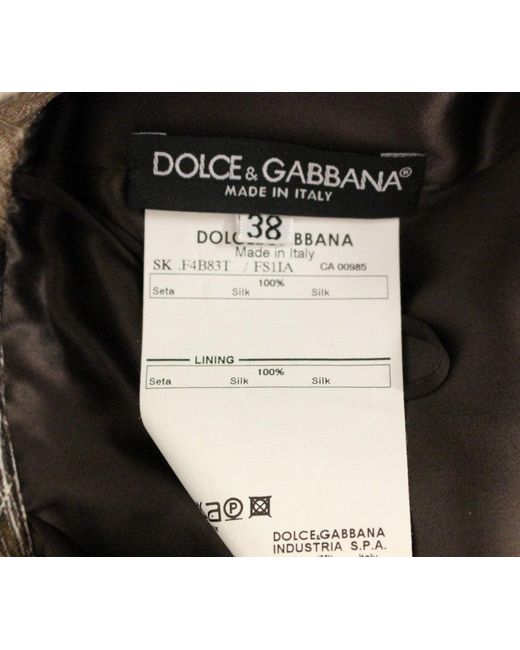 Dolce & Gabbana Brown Dolce Gabbana Floral Silk Straight Full Skirt