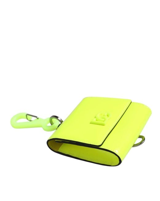 Dolce & Gabbana Yellow Bifold Dg Logo Neck Strap Cardholder Wallet for men