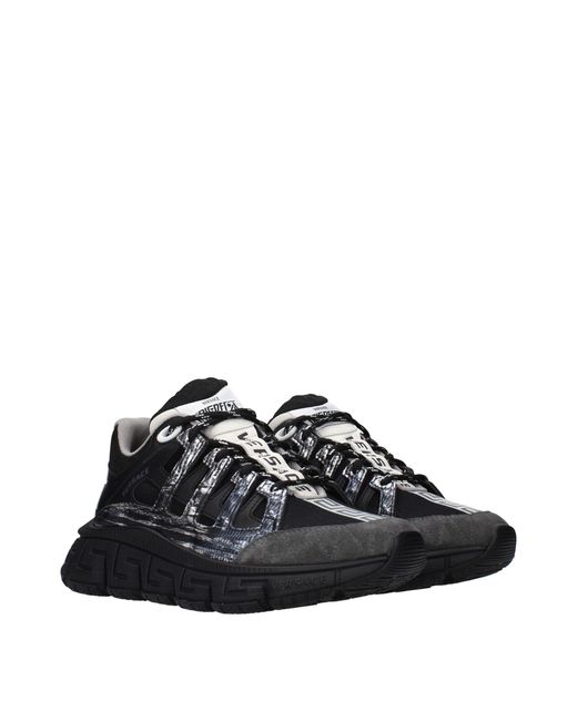 Versace Black Trigreca Sneakers/Dark Fabric