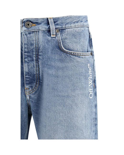Off-White c/o Virgil Abloh Blue Cotton Relaxed Fit Jeans - W30 for men