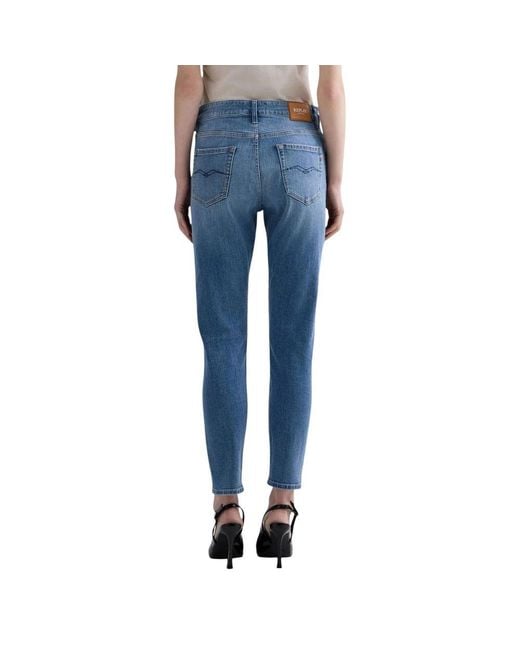 Replay Blue Cotton Skinny Jeans