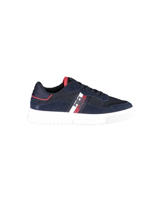 Tommy Hilfiger Blue Chic Lace-Up Sneakers With Contrast Detailing for men