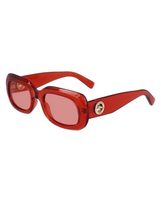 Longchamp Red Orange Injected Sunglasses