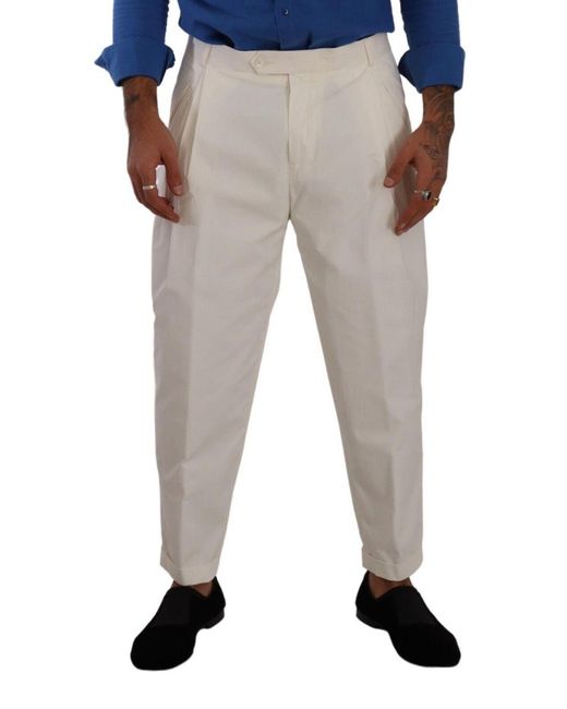 Dolce & Gabbana Multicolor Elegant Cotton Stretch Dress Pants for men