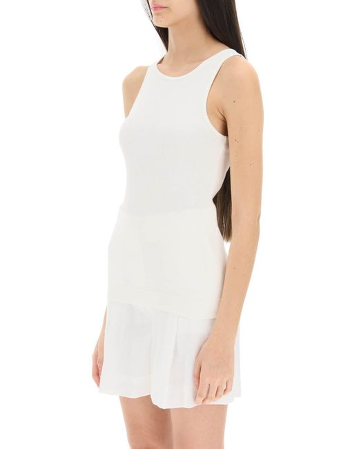 By Malene Birger White Ribbed Organic Cotton Tank Top