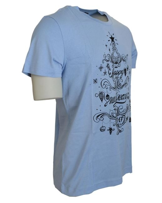 Dolce & Gabbana Blue Elegant Light Cotton Tee for men