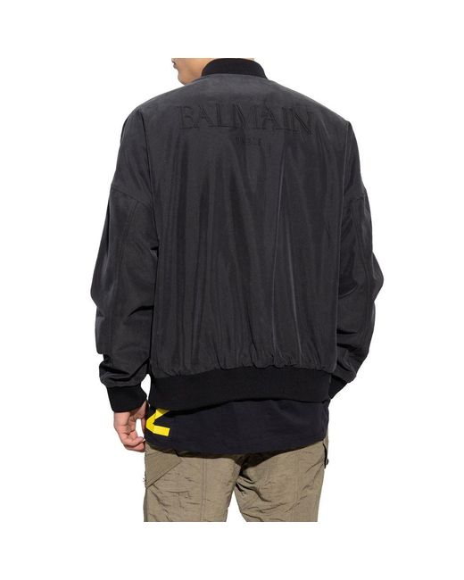 Balmain Blue Reversible Bomber Jacket for men