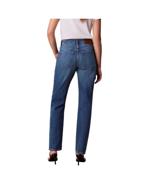 Calvin Klein Blue Cotton Mom Jeans