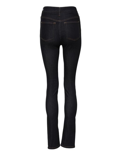 Dolce & Gabbana Black Blue Cotton High Waist Skinny Denim Jeans for men