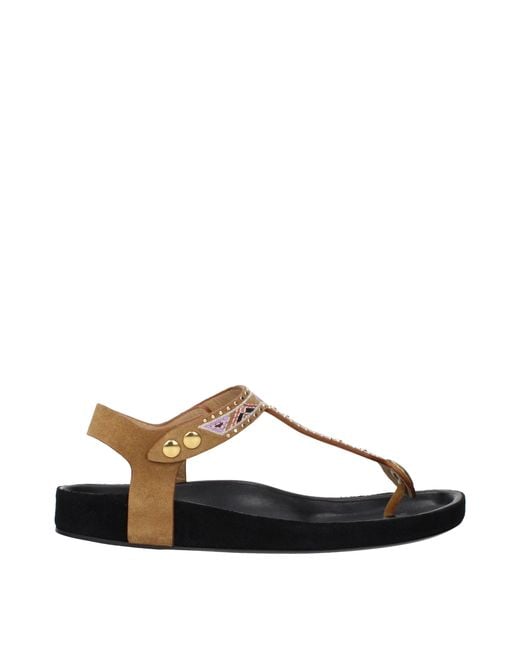Isabel Marant Brown Enore Flip Flop Suede/Cognac
