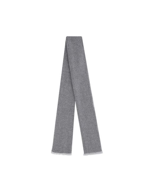 Brunello Cucinelli Gray Linen And Cashmere Scarf for men