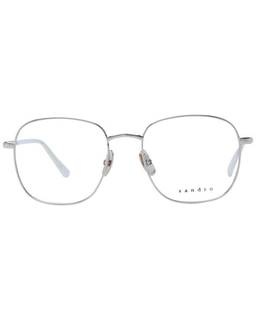 Sandro Metallic Silver Stainless Steel Glasses (frames) for men