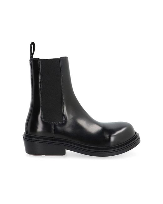 Bottega Veneta Black Fireman Ankle Boots