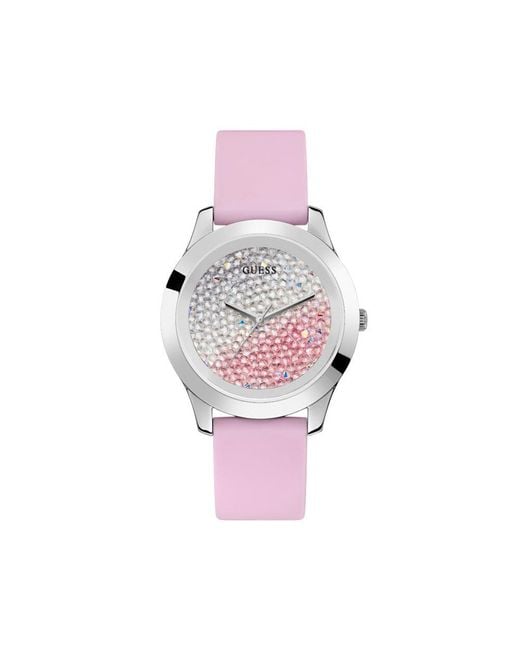 Guess Pink Rubber Watch