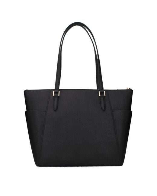 Michael Kors Black Charlotte Leather Shoulder Bag