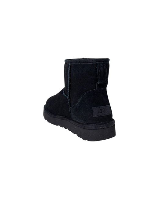 Ugg Blue Black Suede Leather Ankle Boots