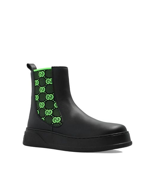 Gucci Green GG Leather Boots for men