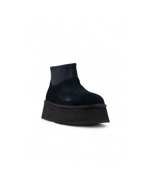 Ugg Black Suede Leather Ankle Boots
