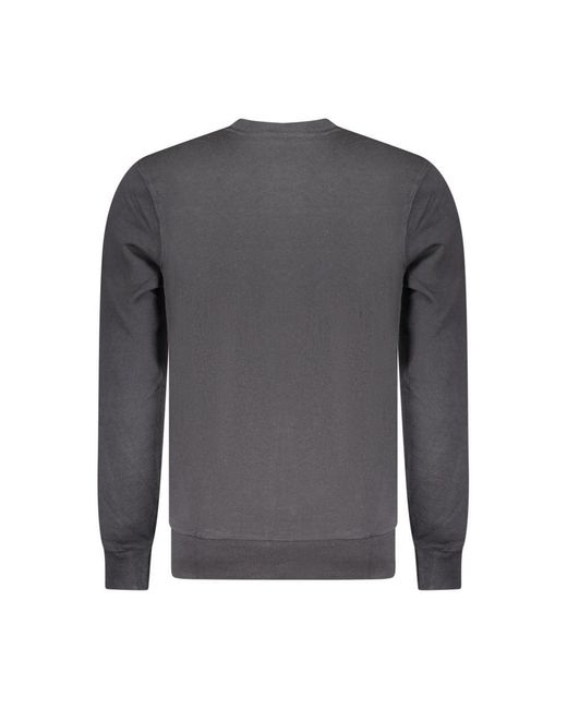 North Sails Gray Black Cotton Men Sweatshirt for men