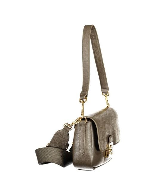 Coccinelle Gray Brown Leather Handbag