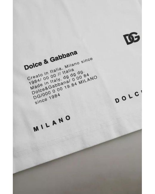 Dolce & Gabbana Gray White Red Lips Print Cotton Men T for men