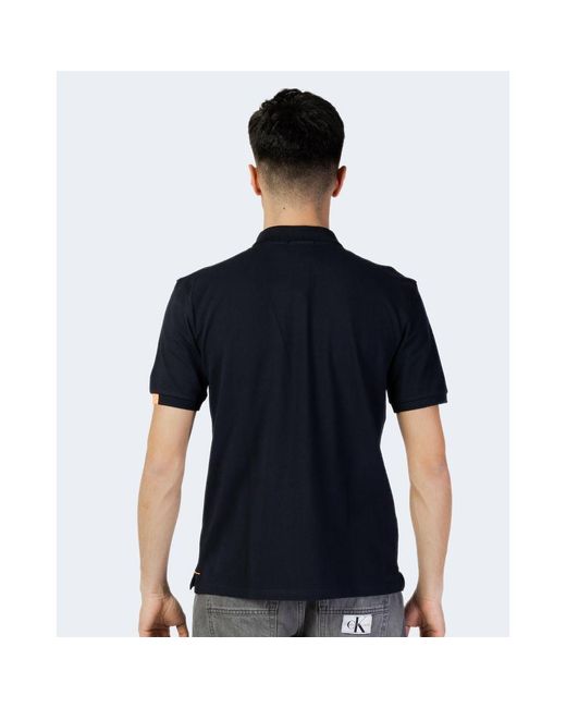 Suns Black Blue Cotton Polo Shirt for men