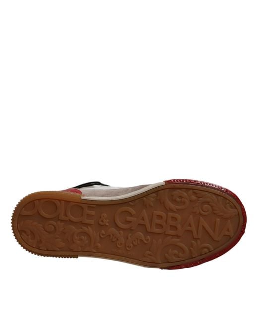 Dolce & Gabbana Brown Leather High Top Sneakers Shoes for men