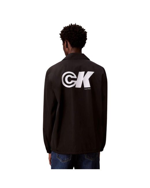 Calvin Klein Black Polyester Shell Jacket for men