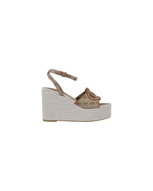 Guess Gray Beige Polyester High Heel