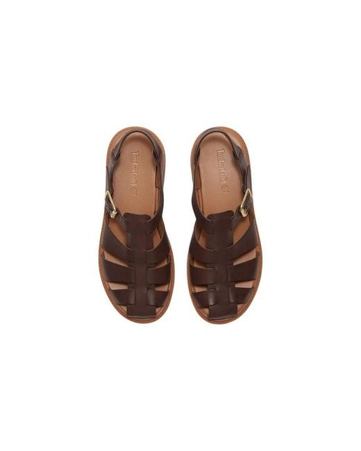 Timberland Brown Leather Flat Sandals