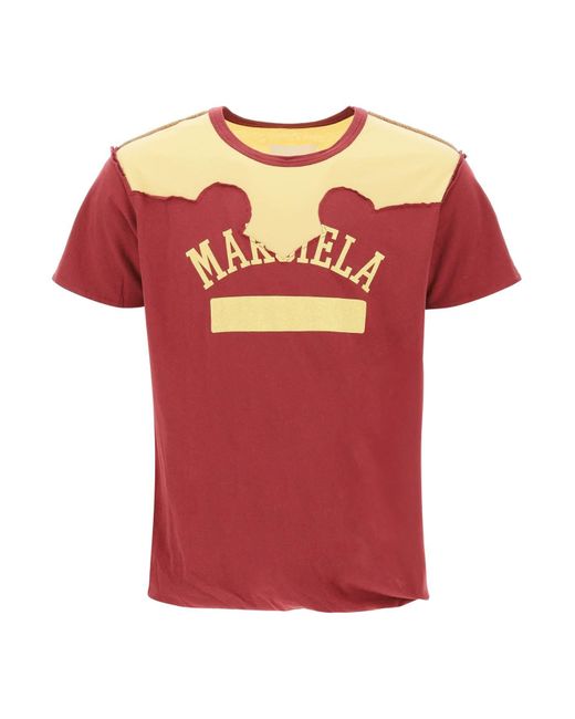 Maison Margiela Red Décortiqué T Shirt for men