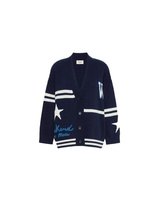 Max Mara Blue Virgin Wool Cardigan